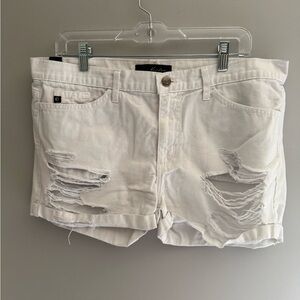 Kancan Estilo White Jean Shorts Women’s SZ 29 Distressed Pockets Summer Cotton